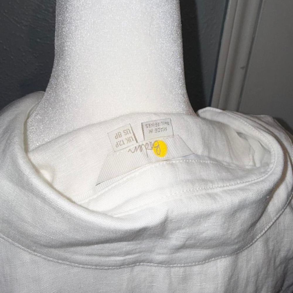 Boden Catriona Linen Jumpsuit White USA 8P - Picture 3 of 4